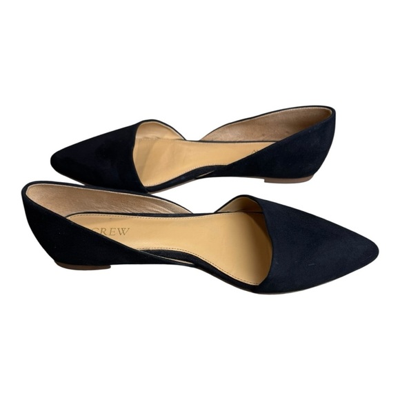 J.Crew Classic Minimalist Black Suede Pointed Toe Flats Size 8.5 - Picture 3 of 12